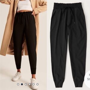 Abercrombie & Fitch Traveler Jogger Paper Bag Waist Athleisure Pant Black Petite